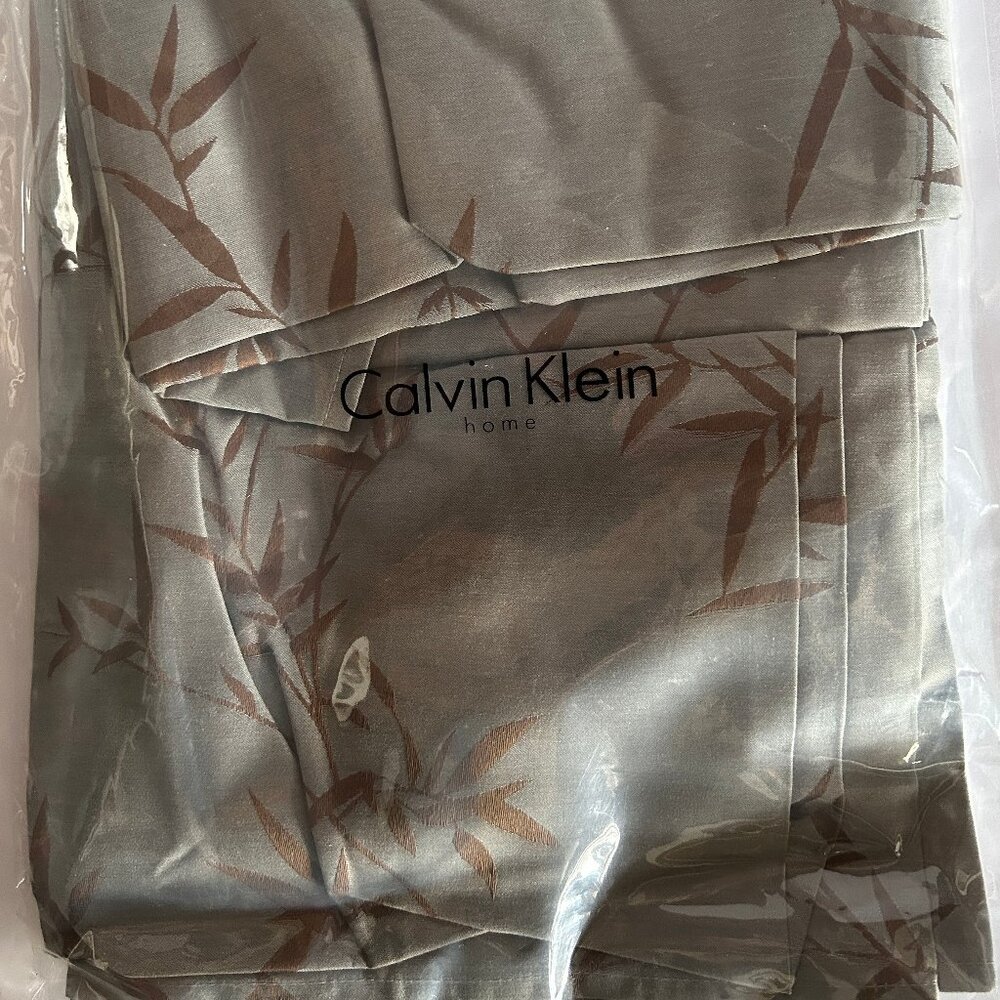 Calvin Klein Rare Vintage "Bamboo Jacquard" Oblong Tablecloth Anthracite NIP